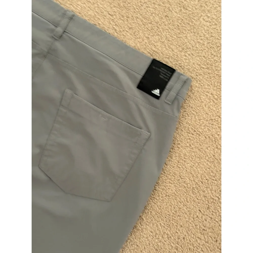 Adidas Mens Golf Go-To 5 Pocket Pants Tapered Fit 38x34 Grey Primegreen Stretch